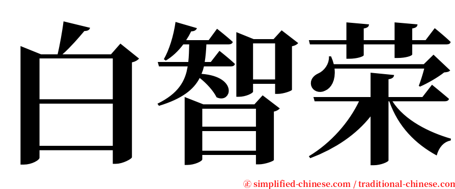 白智荣 serif font