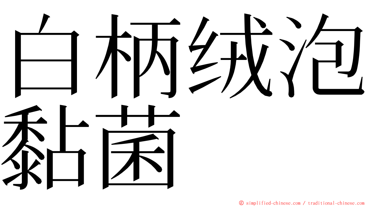 白柄绒泡黏菌 ming font