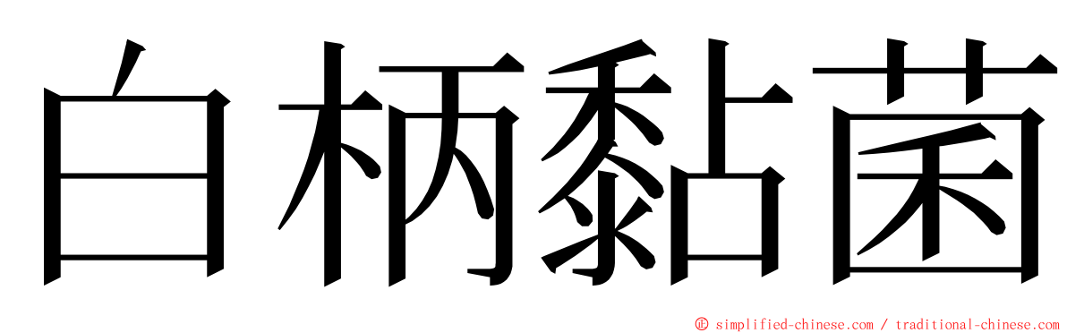 白柄黏菌 ming font