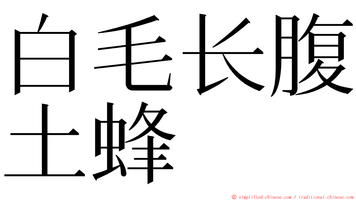 白毛长腹土蜂 ming font