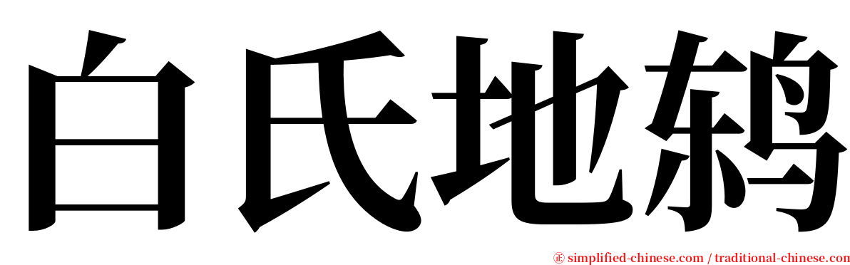 白氏地鸫 serif font