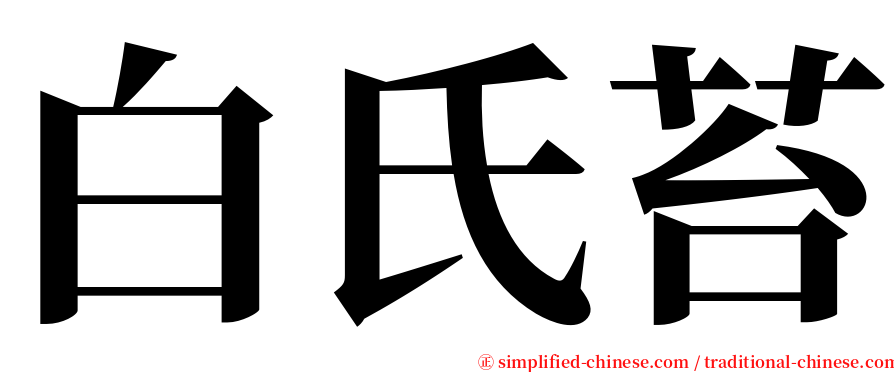 白氏苔 serif font