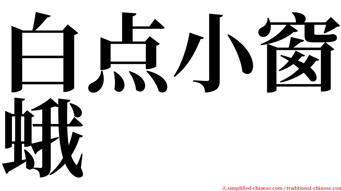 白点小窗蛾 serif font