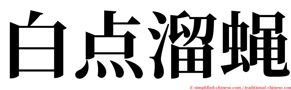 白点溜蝇 serif font