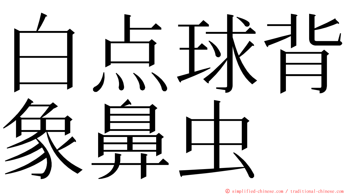 白点球背象鼻虫 ming font