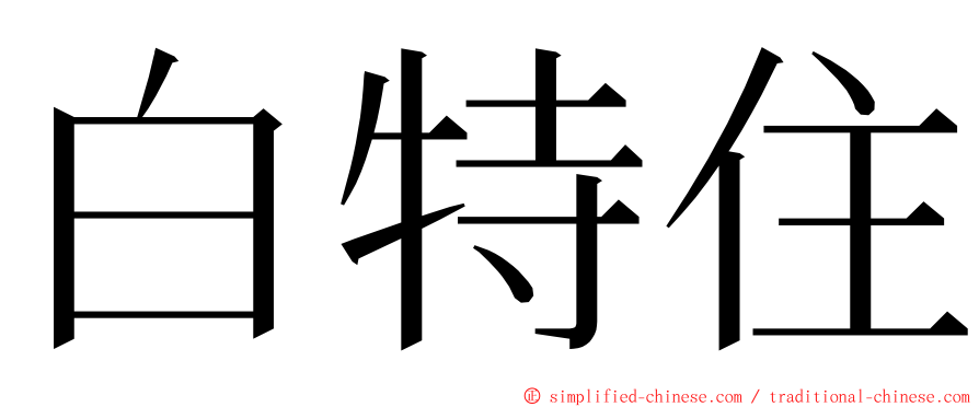 白特住 ming font