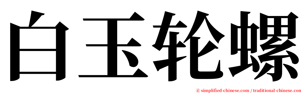 白玉轮螺 serif font