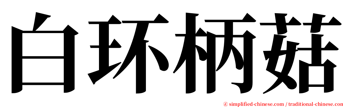 白环柄菇 serif font