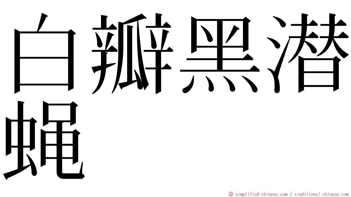 白瓣黑潜蝇 ming font