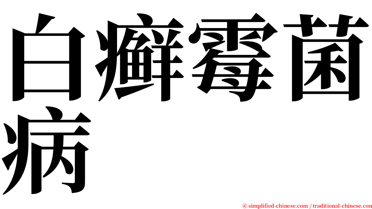 白癣霉菌病 serif font