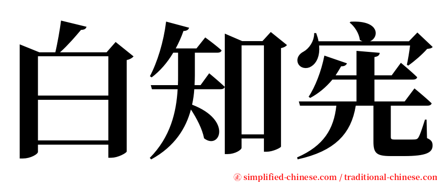 白知宪 serif font