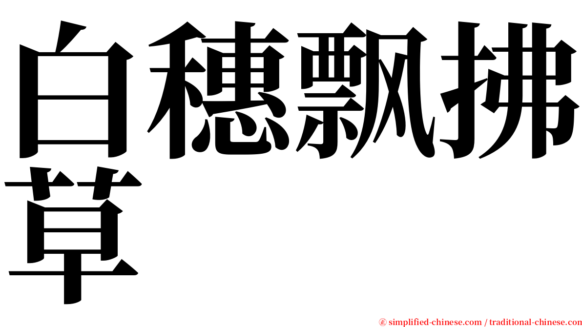 白穗飘拂草 serif font