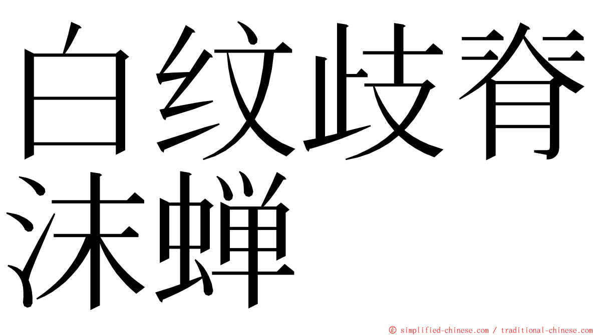 白纹歧脊沫蝉 ming font