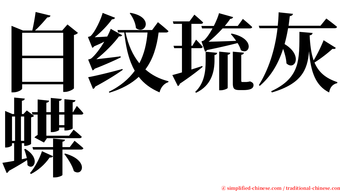 白纹琉灰蝶 serif font