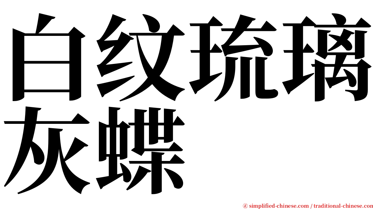 白纹琉璃灰蝶 serif font