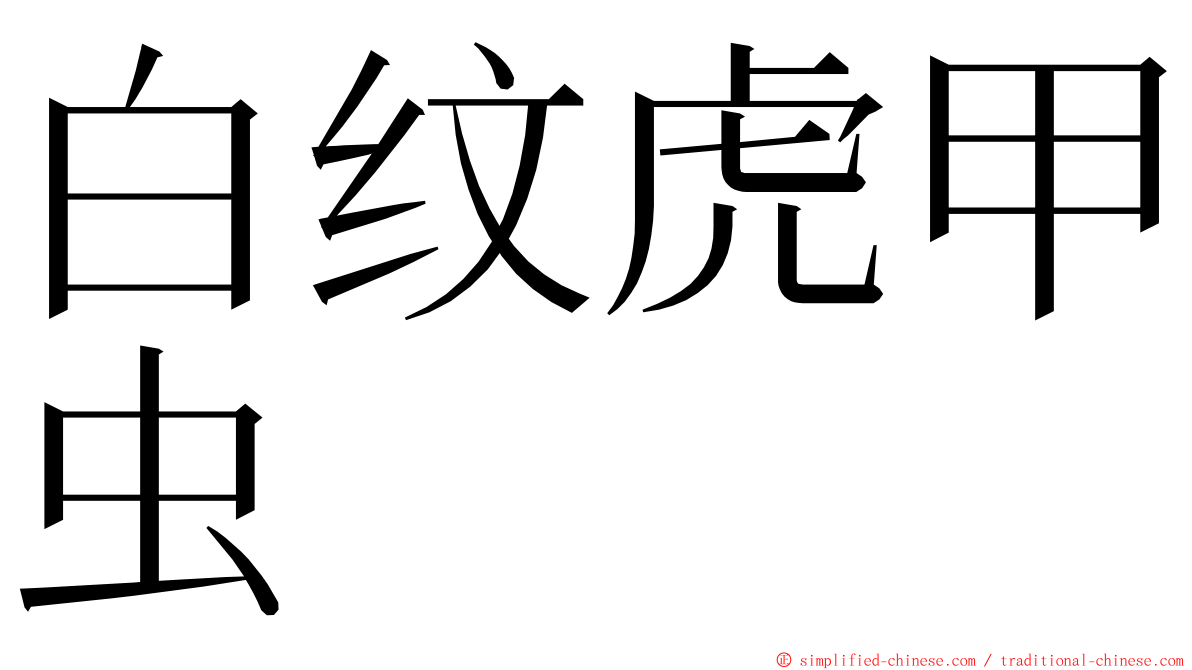 白纹虎甲虫 ming font