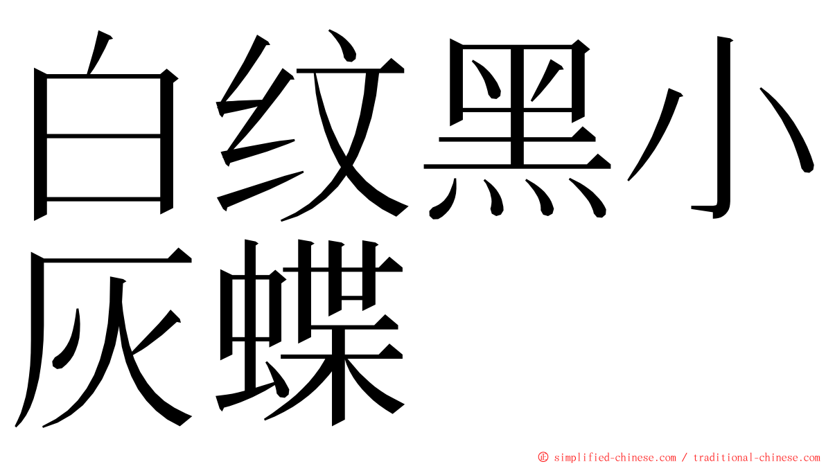 白纹黑小灰蝶 ming font