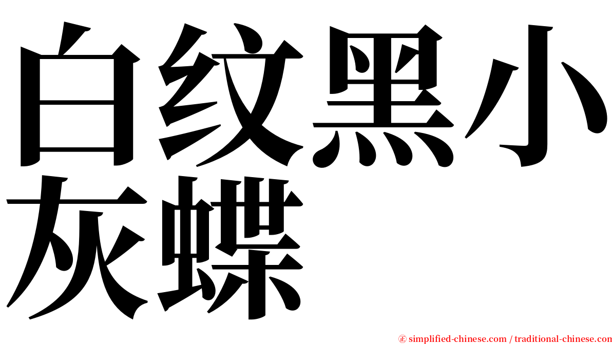 白纹黑小灰蝶 serif font