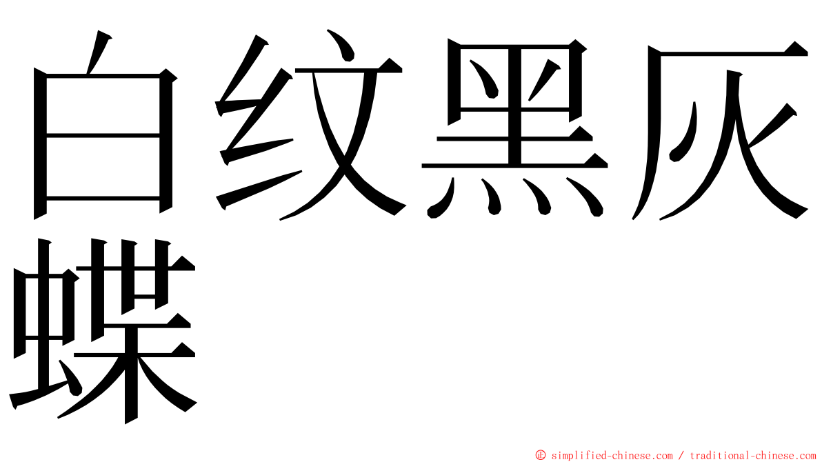 白纹黑灰蝶 ming font