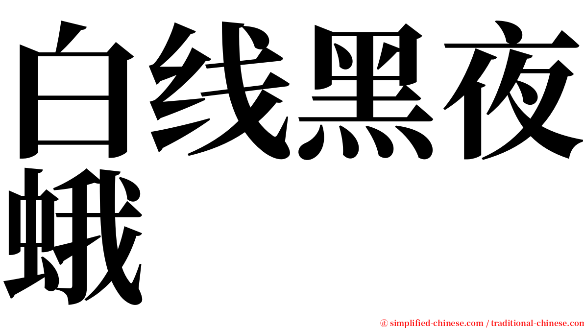 白线黑夜蛾 serif font