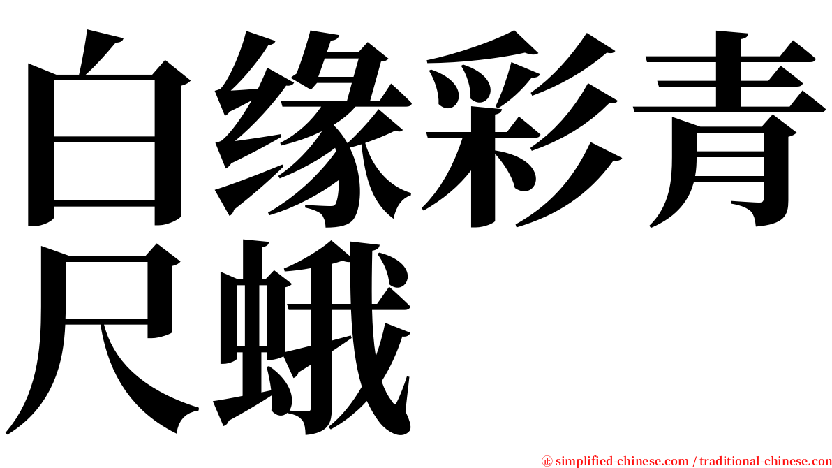 白缘彩青尺蛾 serif font
