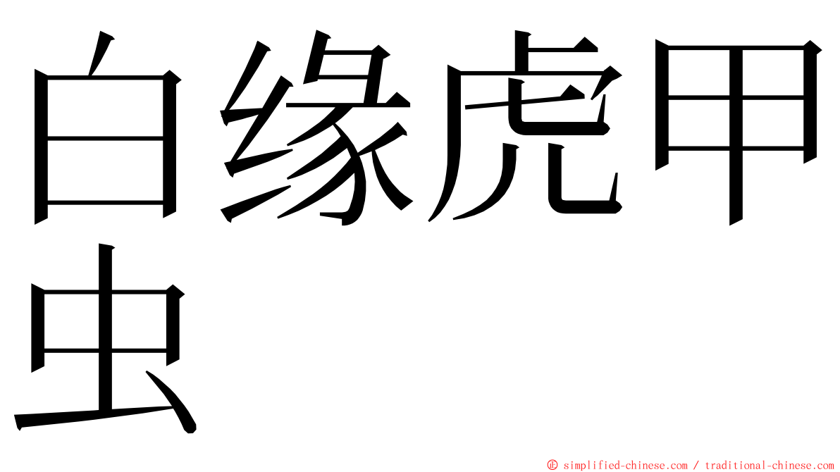 白缘虎甲虫 ming font