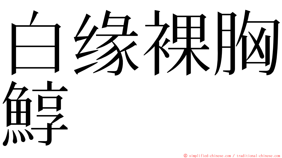 白缘裸胸鯙 ming font