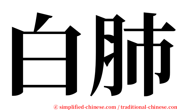白肺 serif font