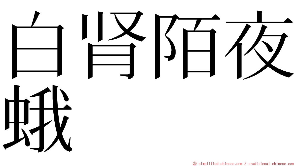 白肾陌夜蛾 ming font