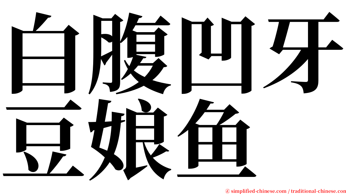 白腹凹牙豆娘鱼 serif font