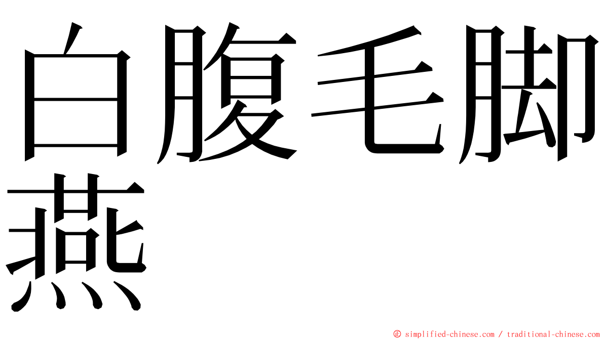 白腹毛脚燕 ming font