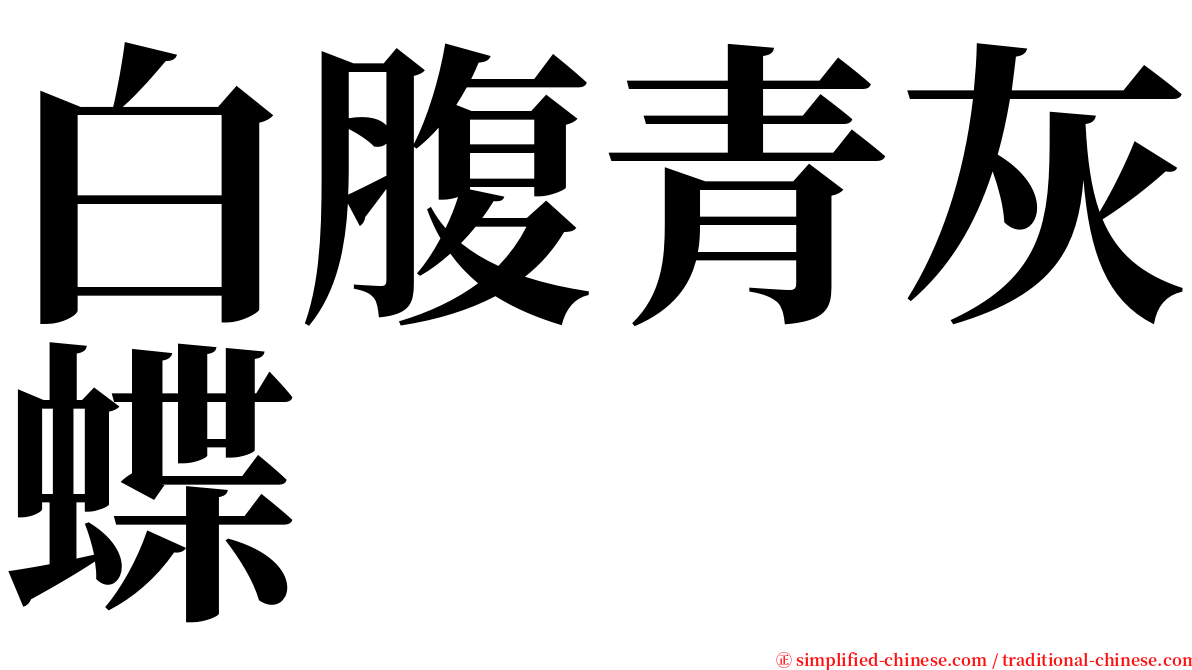 白腹青灰蝶 serif font