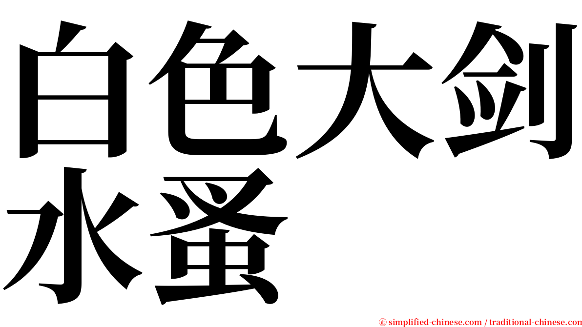 白色大剑水蚤 serif font