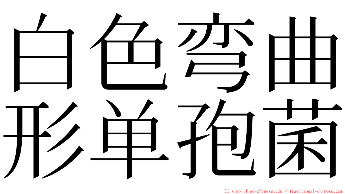 白色弯曲形单孢菌 ming font
