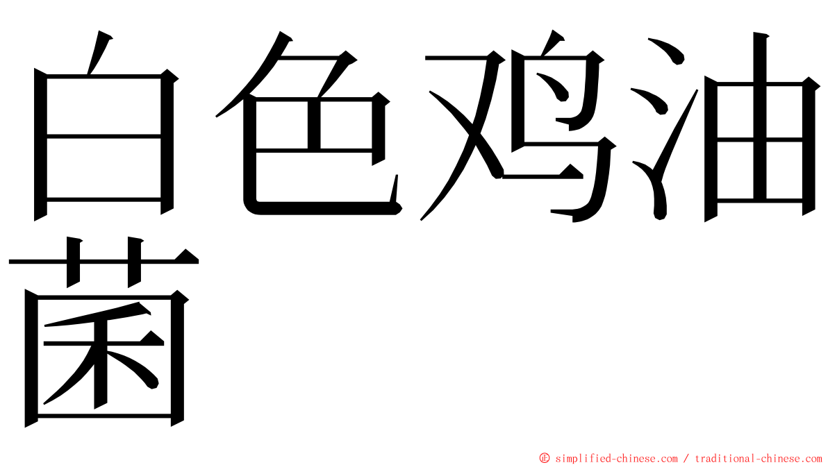 白色鸡油菌 ming font