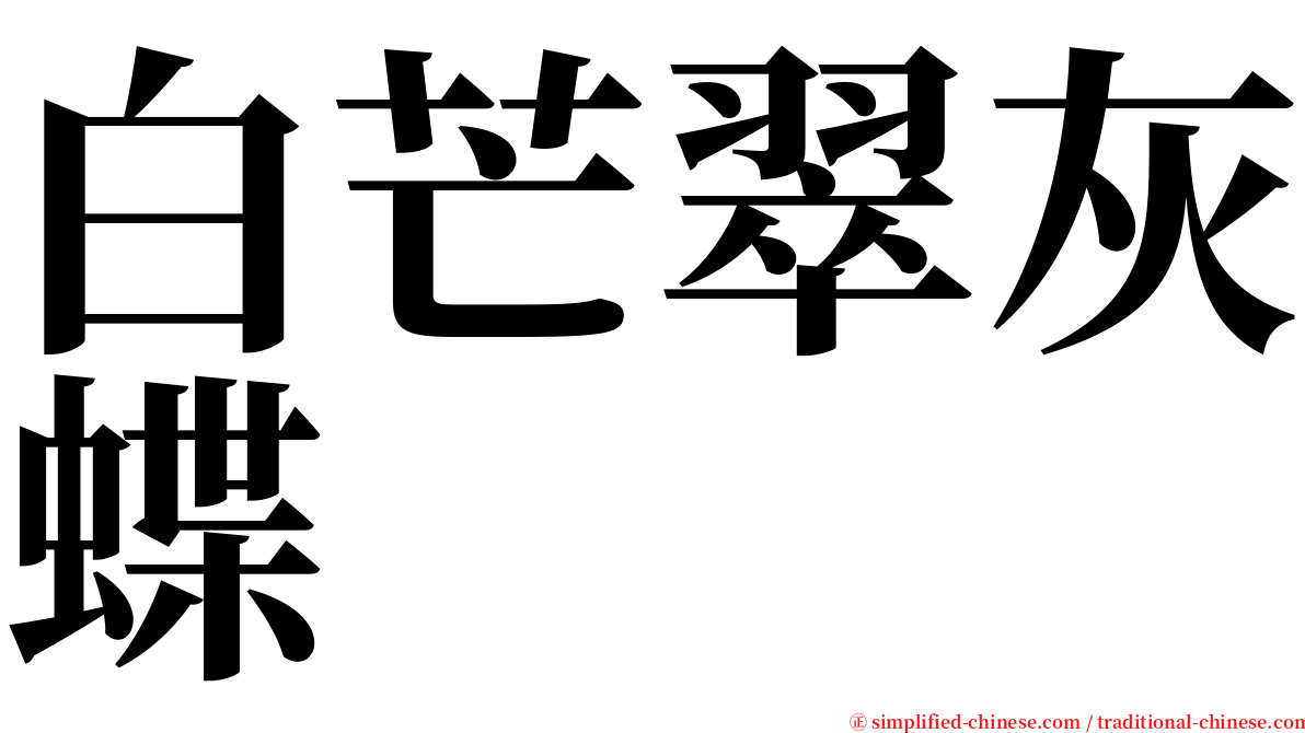 白芒翠灰蝶 serif font