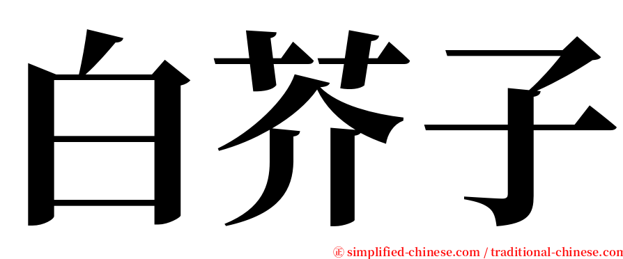 白芥子 serif font