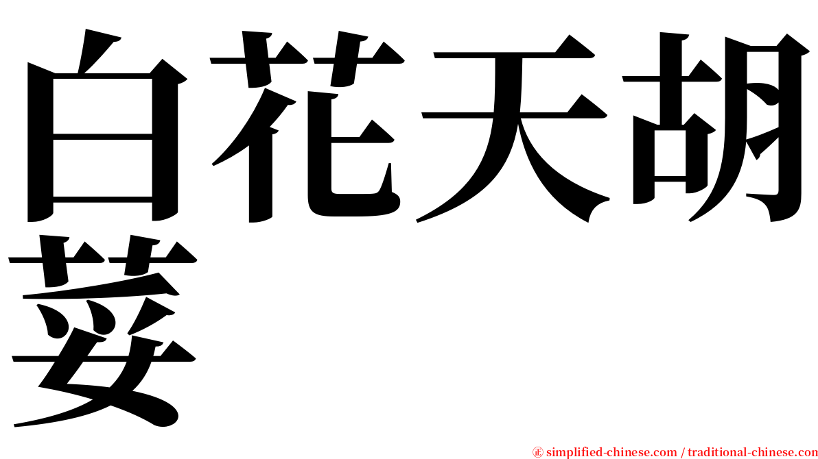 白花天胡荽 serif font