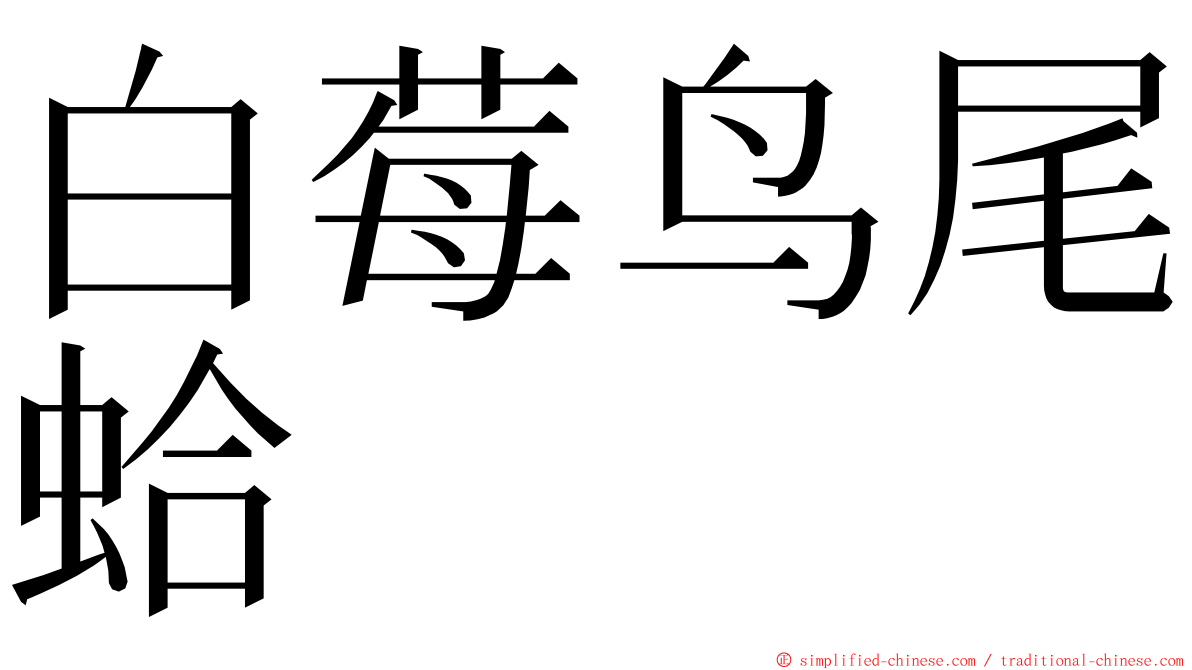 白莓鸟尾蛤 ming font