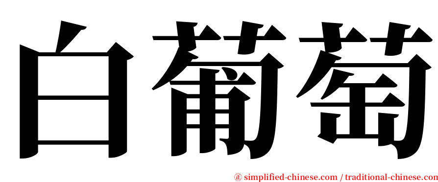 白葡萄 serif font