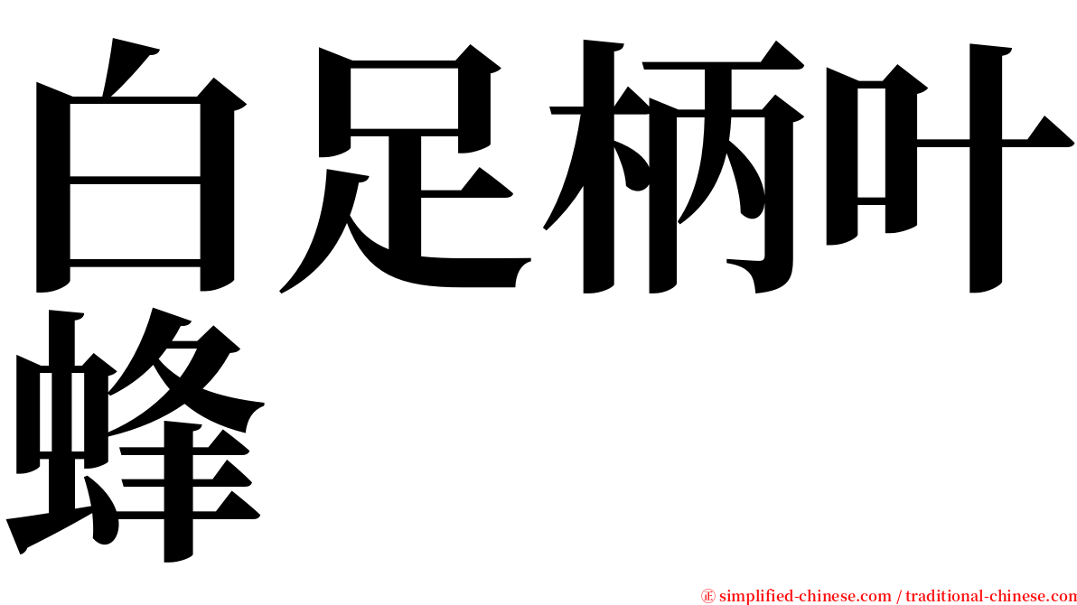 白足柄叶蜂 serif font