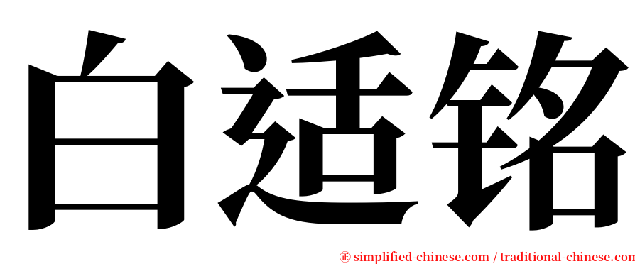 白适铭 serif font