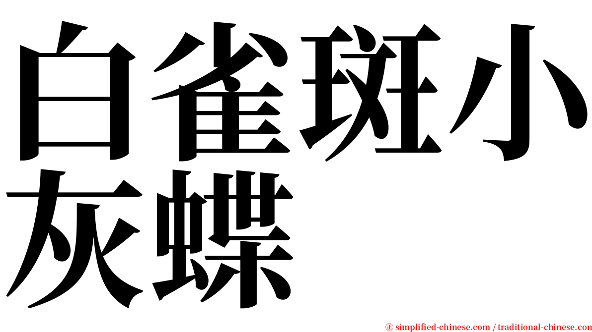 白雀斑小灰蝶 serif font