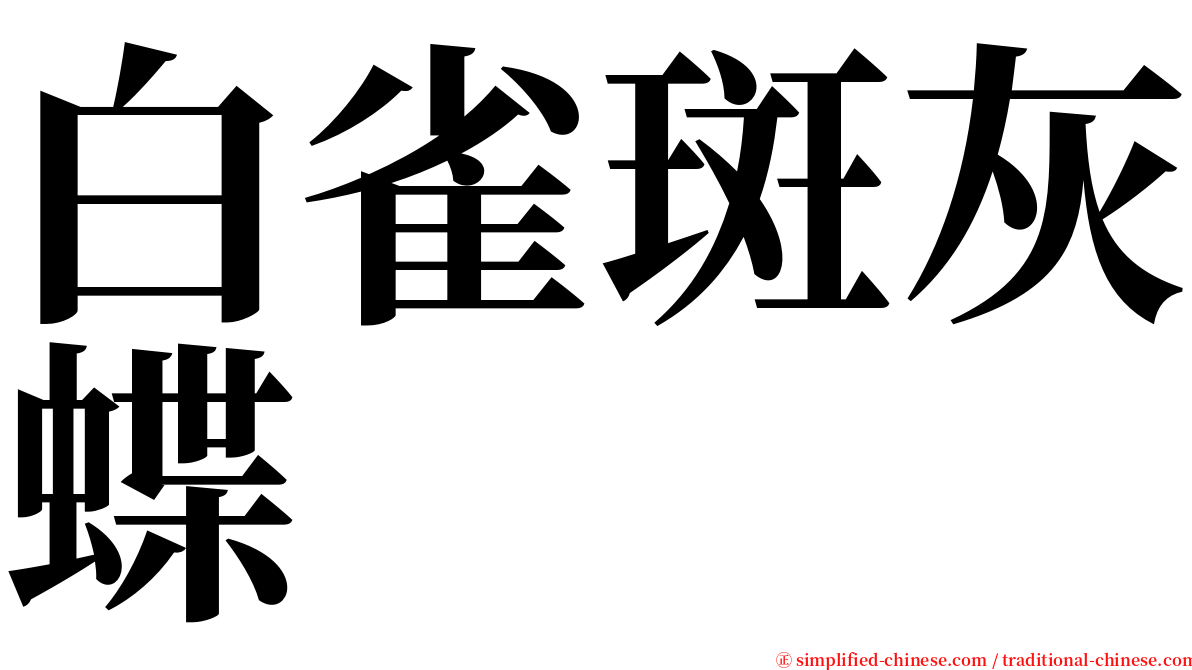 白雀斑灰蝶 serif font