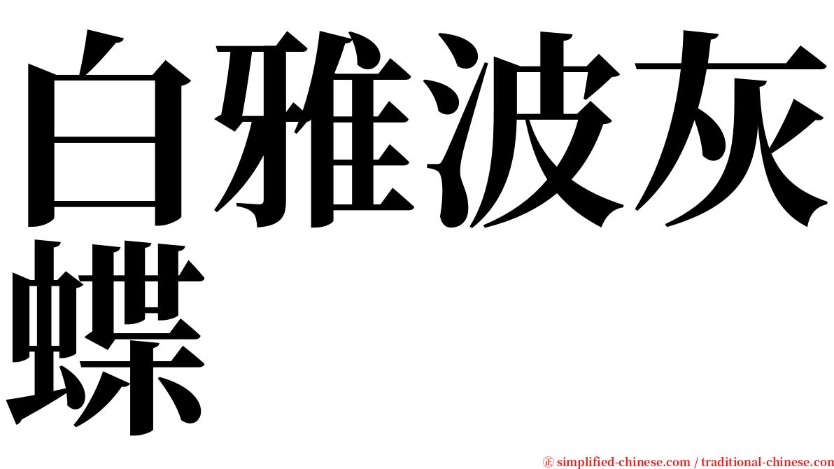 白雅波灰蝶 serif font