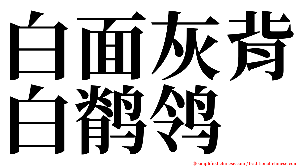 白面灰背白鹡鸰 serif font