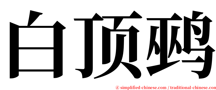 白顶鹀 serif font