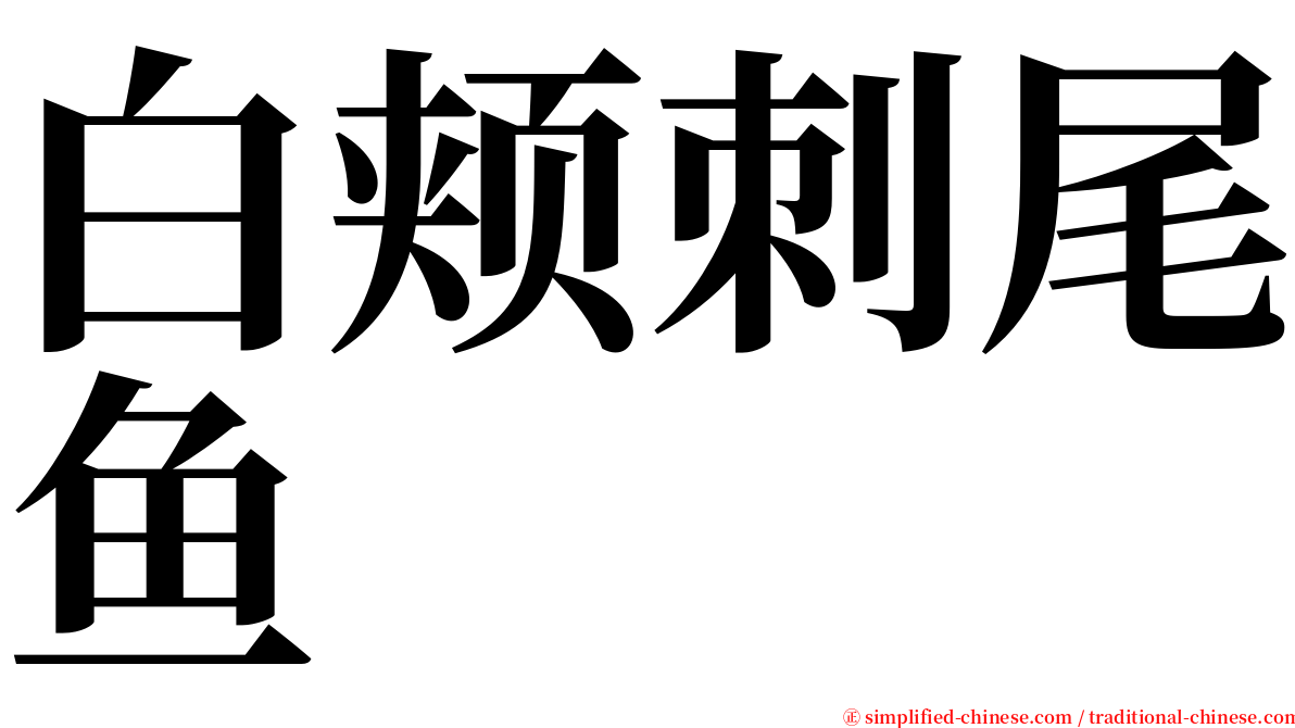 白颊刺尾鱼 serif font