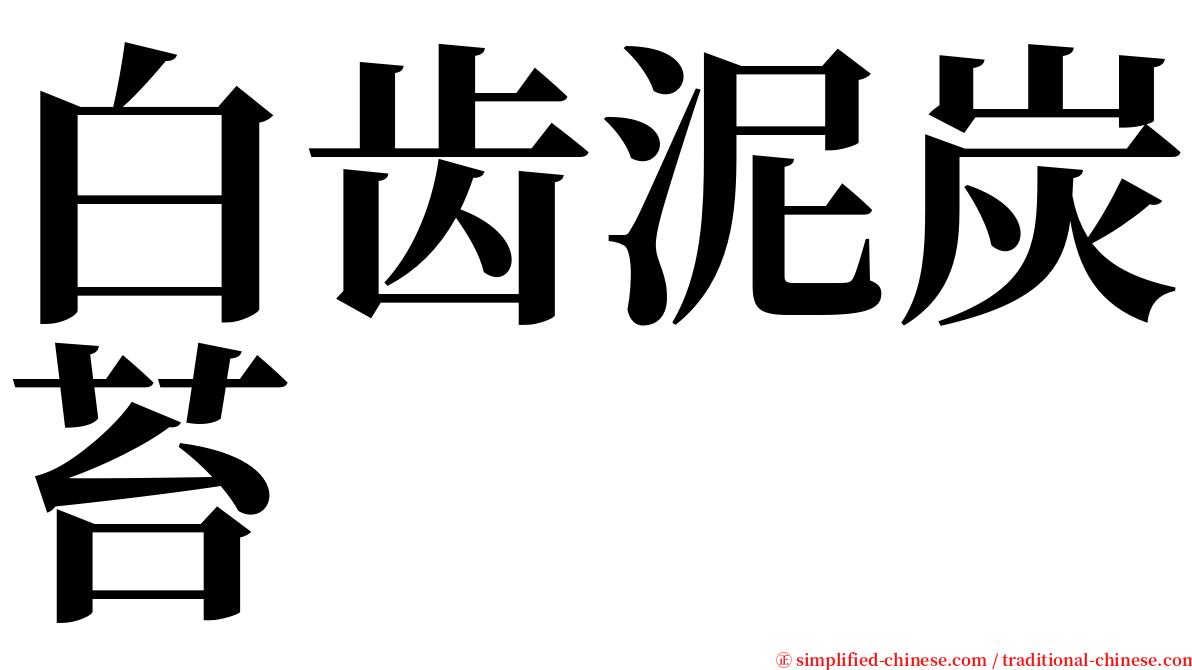 白齿泥炭苔 serif font