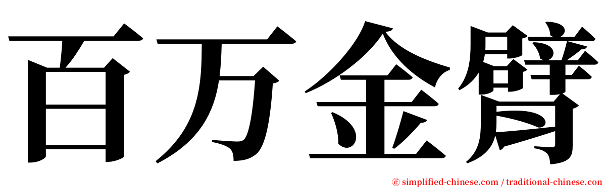 百万金臂 serif font